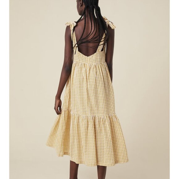 Opia cotton gingham maxi/midi dress - Picture 4 of 4
